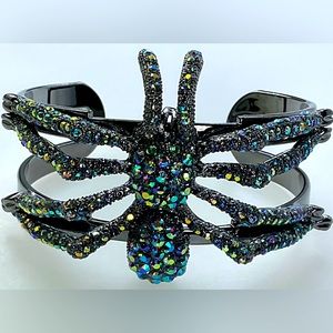 Rare Kirk’s Folly spider cuff bracelet - sparkles & gunmetal